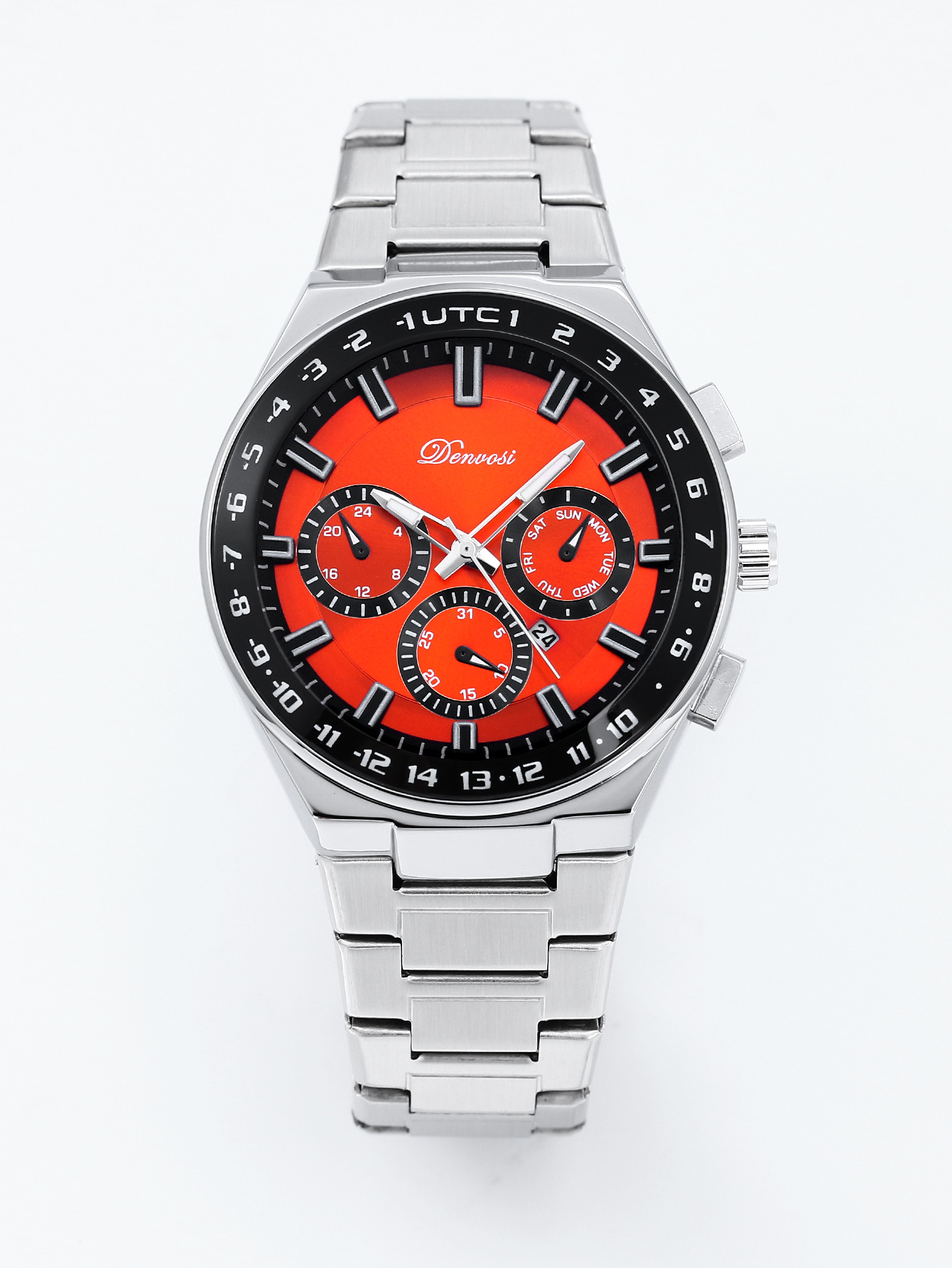 Solar Powered Watch - Men's Sport Chronograph Watch with Three