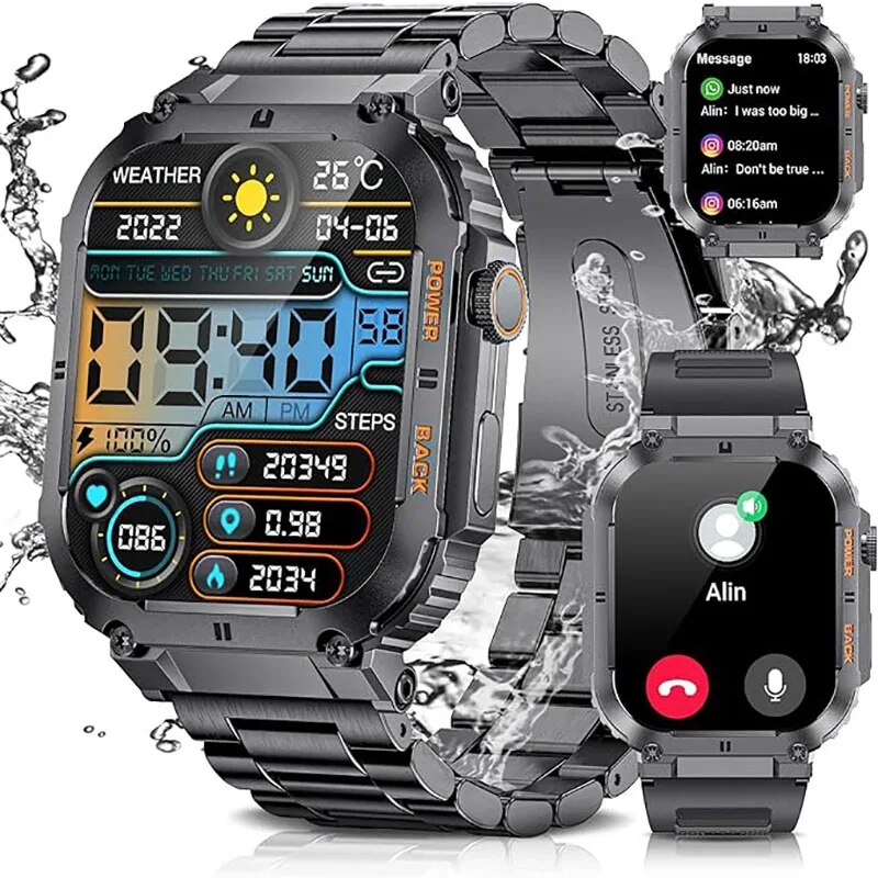 Smartwatch Watches With Bluetooth - LIGE Outdoor Sports Fitness Smartwatch For