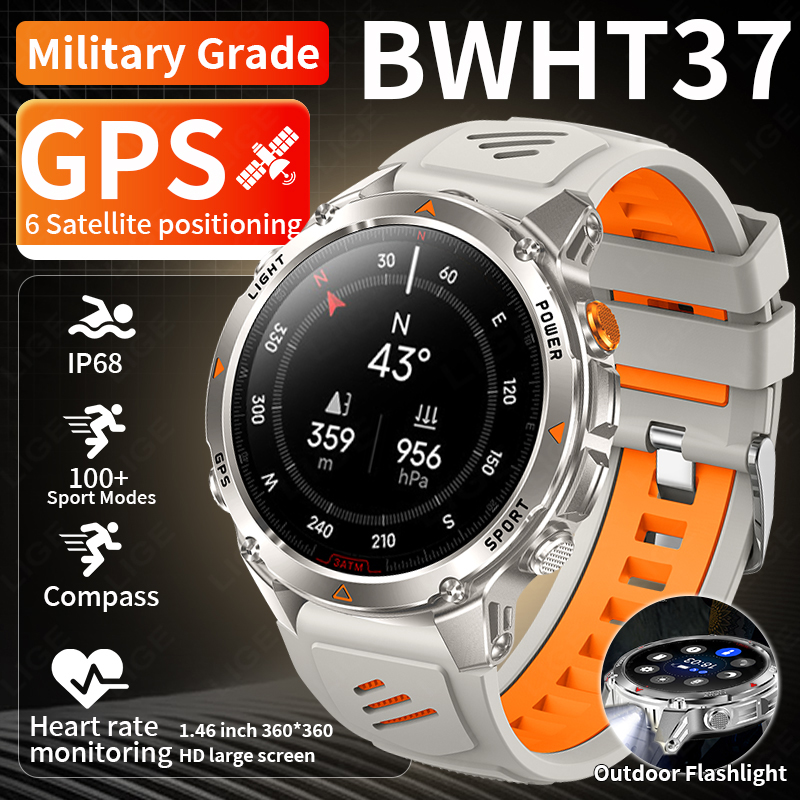 Smartwatch Watches With Bluetooth - LIGE Rugged GPS Track Smart Watch
