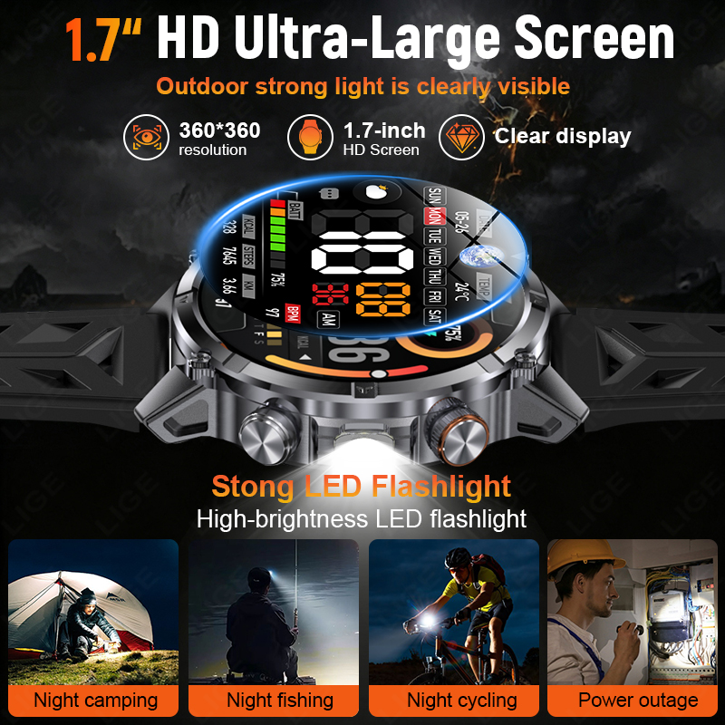 Rugged Outdoor Men's Smart Wat - Smartwatch Rugged Watches For Men ulasan dan harga