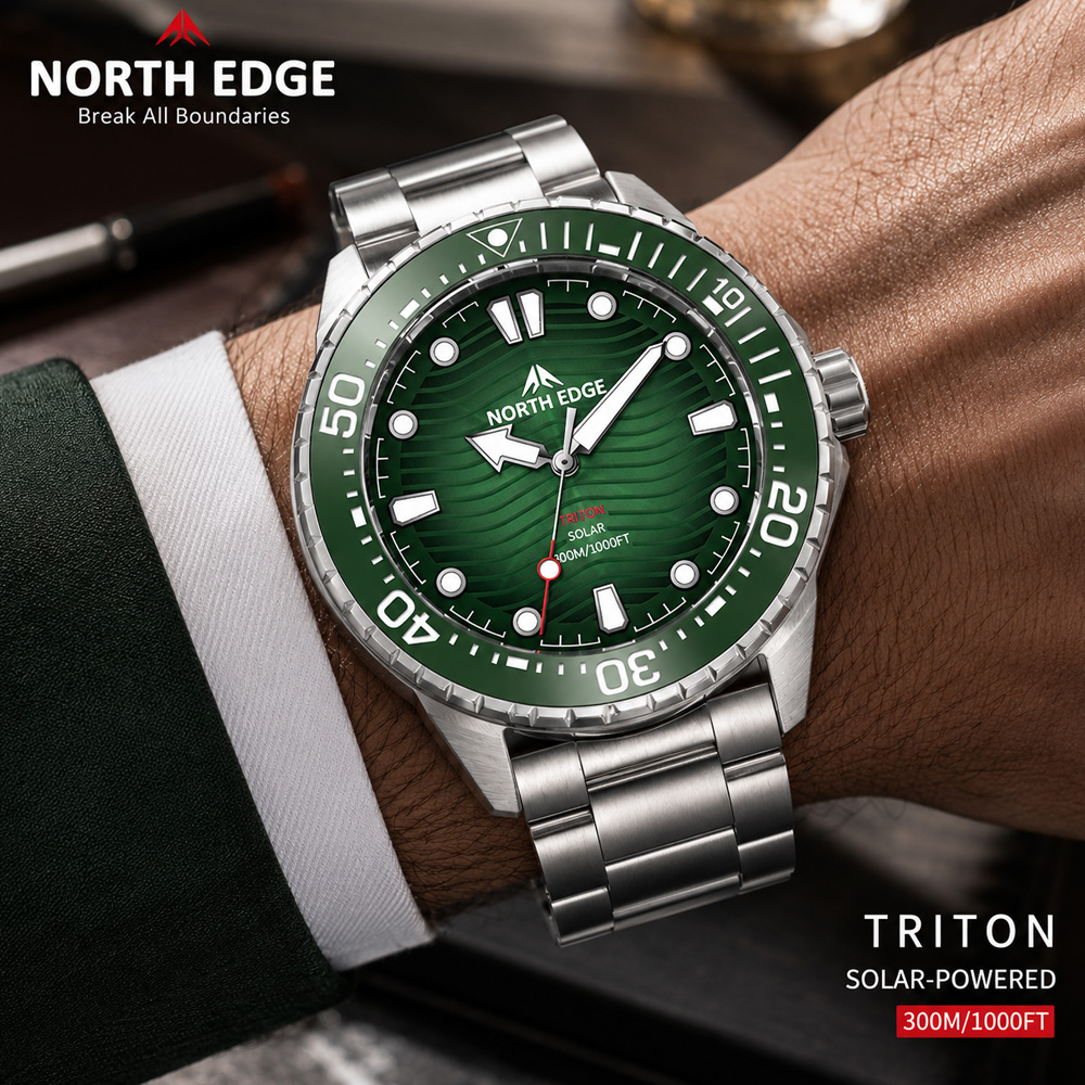 2026 NORTH EDGE TRITON Multi C - Solar Powered Watch ulasan dan harga
