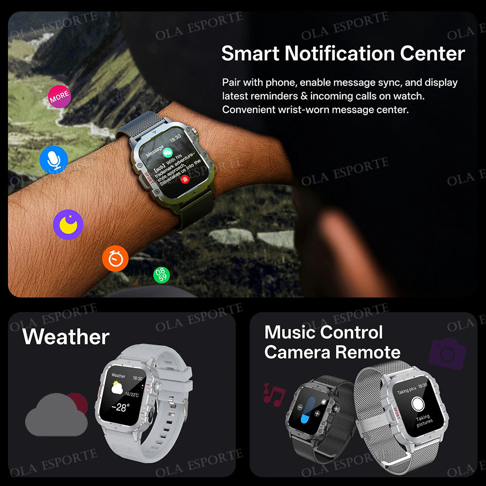 2026 Rugged Military Smart Wat - Smartwatch Rugged Watches For Men ulasan dan harga