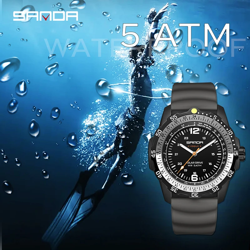 SANDA Luxury New Men's Solar-p - Solar Powered Watch ulasan dan harga