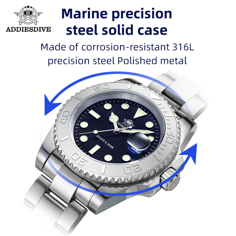 ADDIESIDVE Men's Stainless Ste - Solar Powered Watch ulasan dan harga
