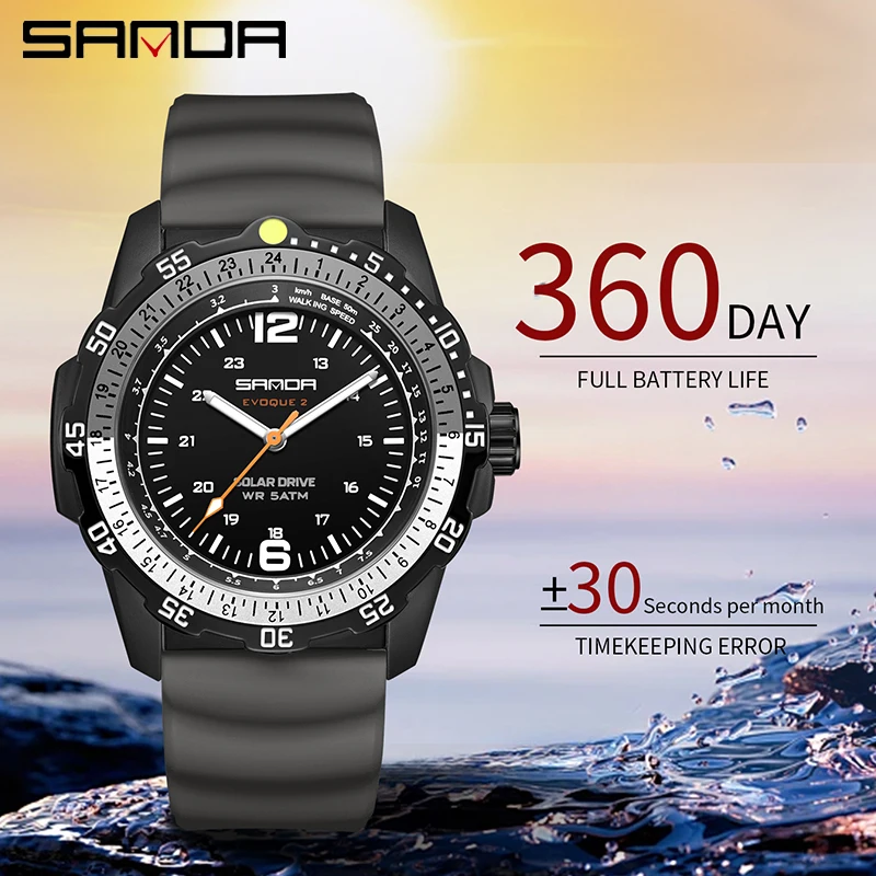 SANDA New Luxury Men's Solar-p - Solar Powered Watch ulasan dan harga