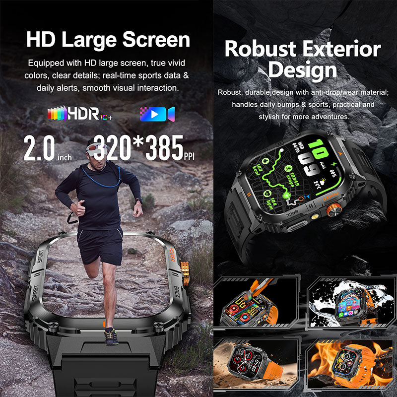 Large 1000mAh Battery Mens Out - Smartwatch Rugged Watches For Men ulasan dan harga