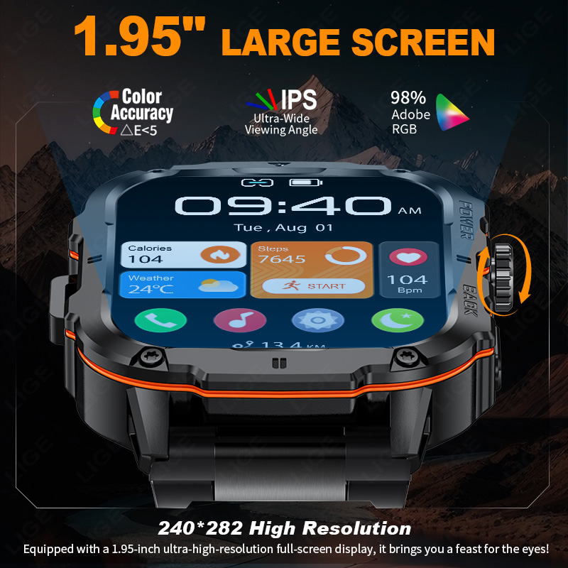 LIGE 2025 Rugged Military Smar - Smartwatch Rugged Watches For Men ulasan dan harga
