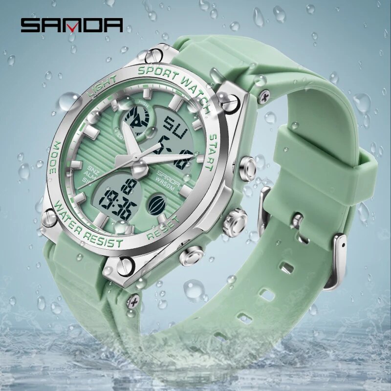 SANDA Brand G Style LED Digita - Solar Powered Watch ulasan dan harga