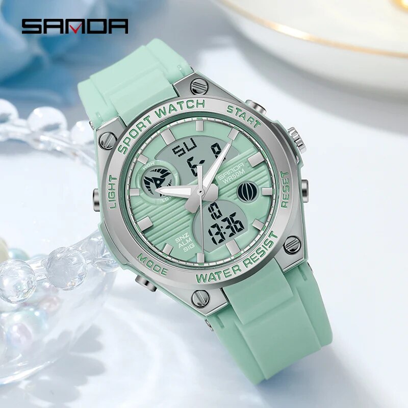 SANDA Brand G Style LED Digita - Solar Powered Watch ulasan dan harga