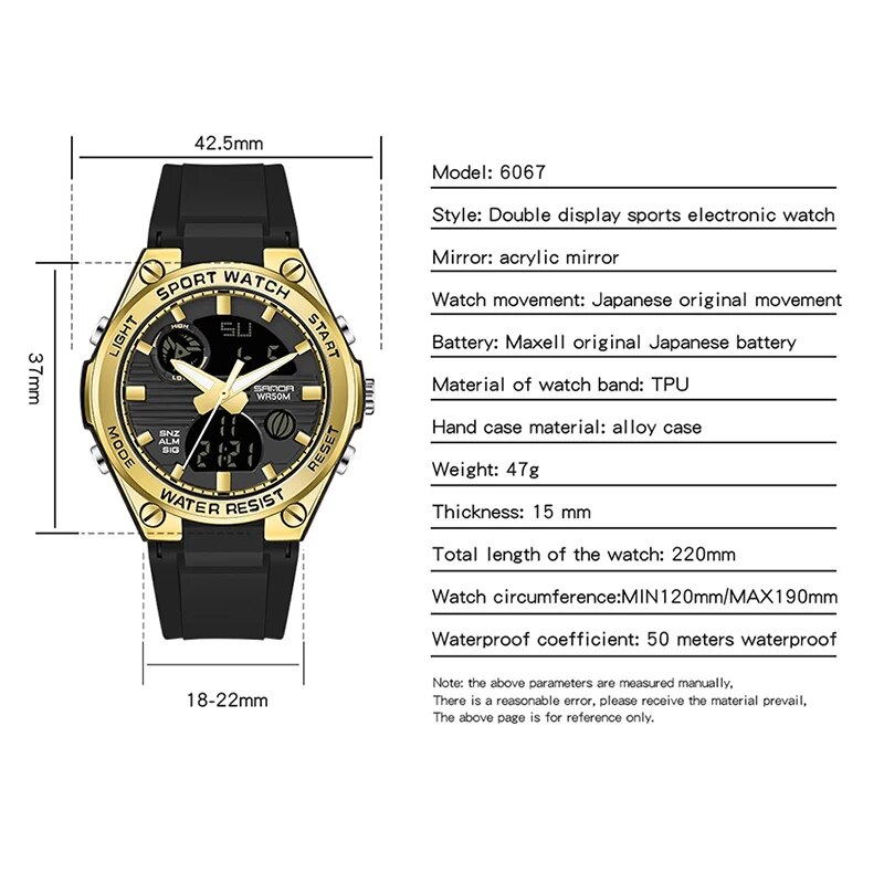 SANDA Brand G Style LED Digita - Solar Powered Watch ulasan dan harga