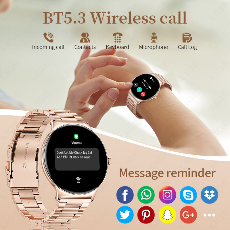 LIGE New 7.9mm Smart Watch For - Smartwatch Slim Watches For Men ulasan dan harga