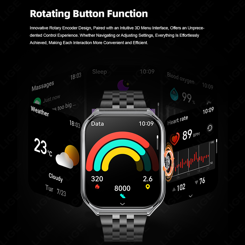 LIGE Fashion Ultra-Slim Amoled - Smartwatch Slim Watches For Men ulasan dan harga