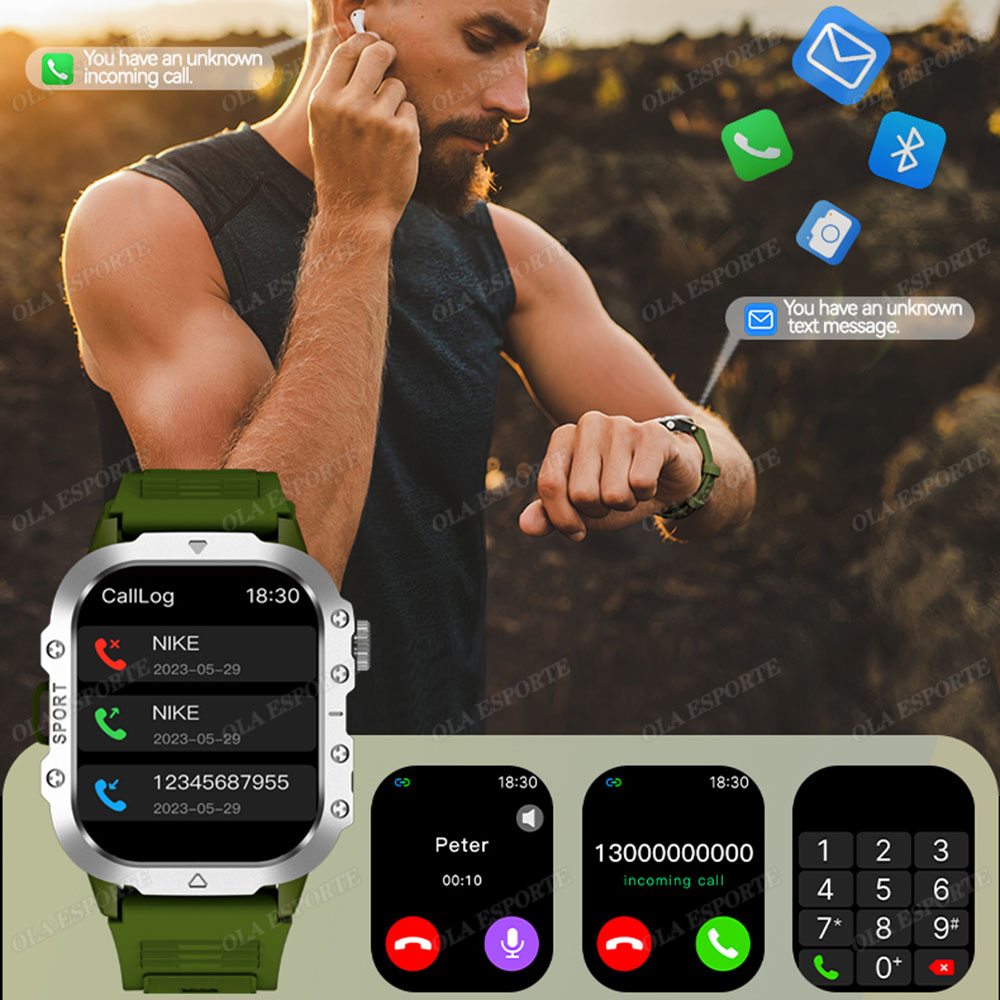 New Rugged Military Flashlight - Smartwatch Rugged Watches For Men ulasan dan harga