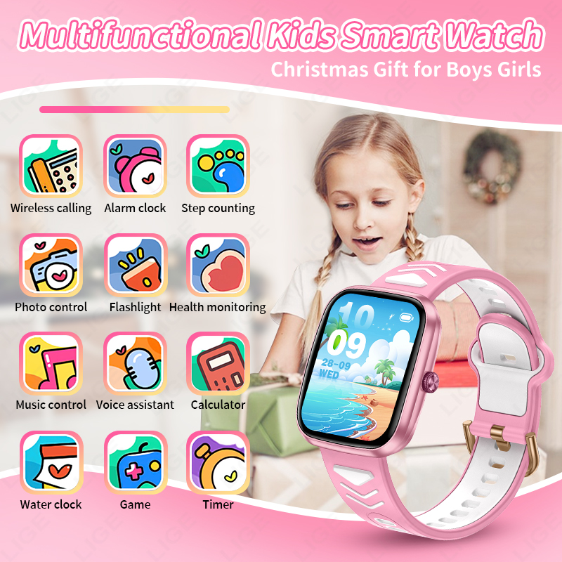 LIGE New 1.75 Inch Bluetooth C - Smartwatch Digital Watches For Kid Boy With Alarm ulasan dan harga
