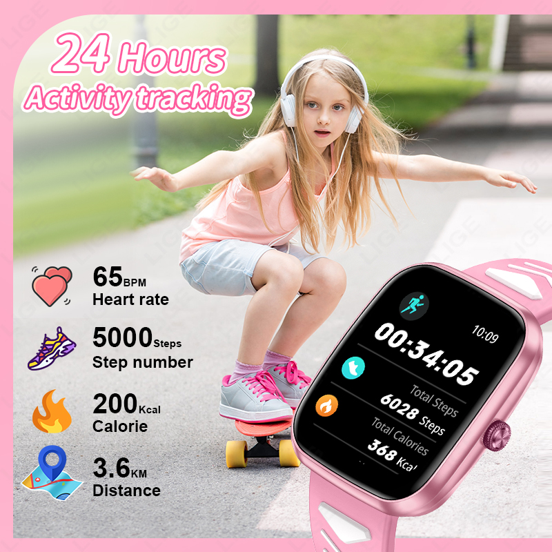 LIGE New 1.75 Inch Bluetooth C - Smartwatch Digital Watches For Kid Boy With Alarm ulasan dan harga