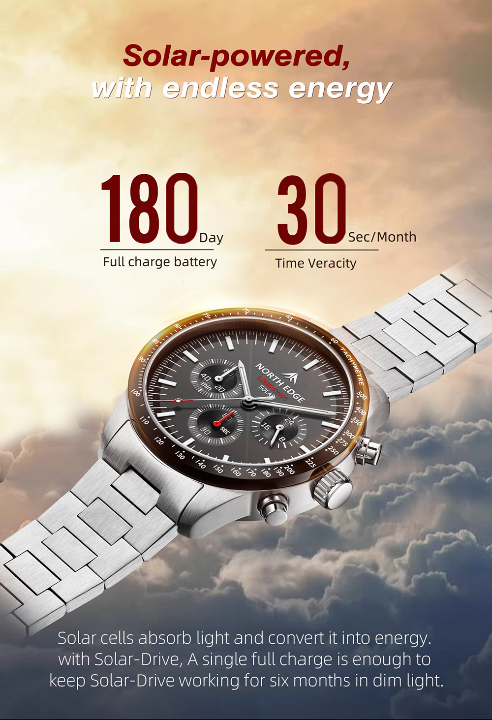 New 2026 Pointer Solar Recharg - Solar Powered Watch ulasan dan harga