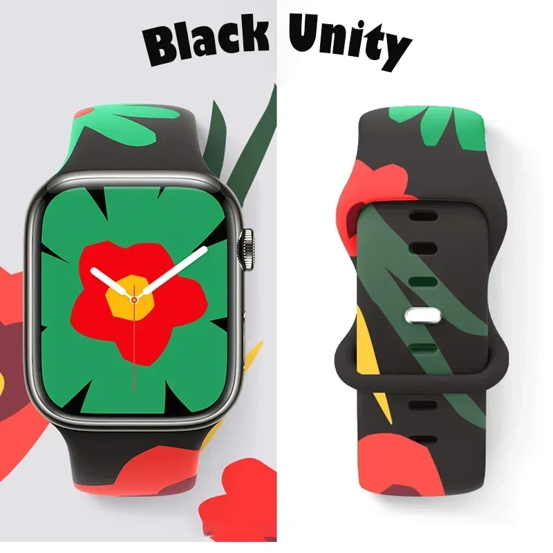 Printed silicone Band For Appl - Smartwatch Iphone Watches For Women ulasan dan harga