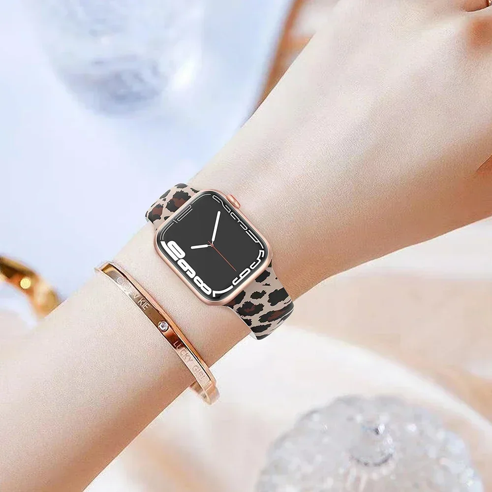 Printed silicone Band For Appl - Smartwatch Iphone Watches For Women ulasan dan harga