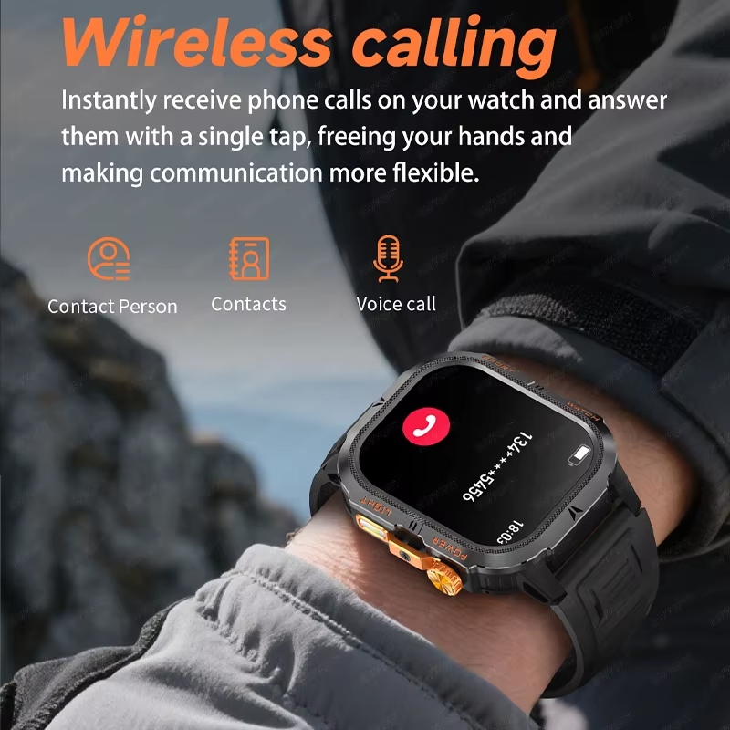 2026 Rugged 1200mAh big Batter - Smartwatch Rugged Watches For Men ulasan dan harga