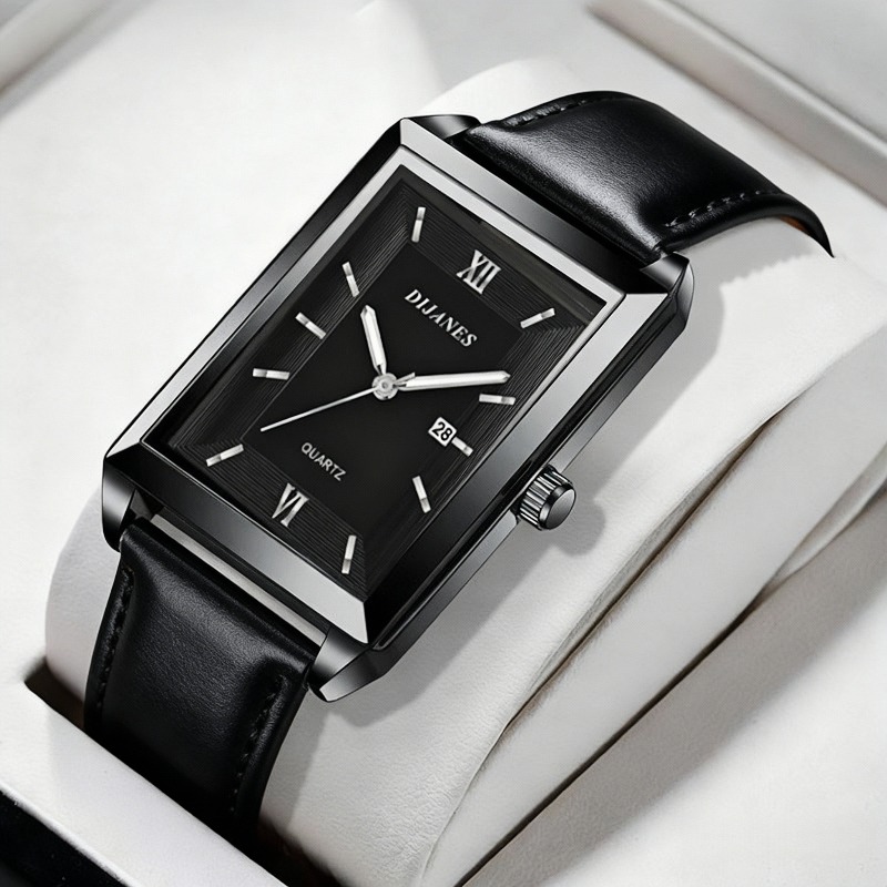 Casual Leather Men Watches Sim - Smartwatch Square Watches For Men ulasan dan harga
