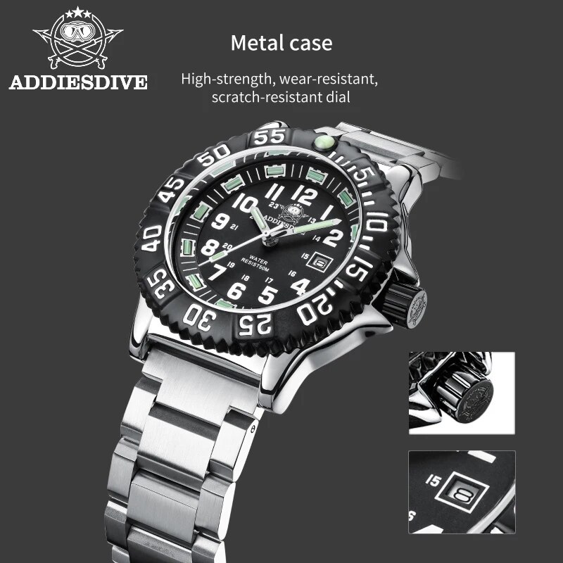 Addies Dive Men Fashion Casual - Solar Powered Watch ulasan dan harga