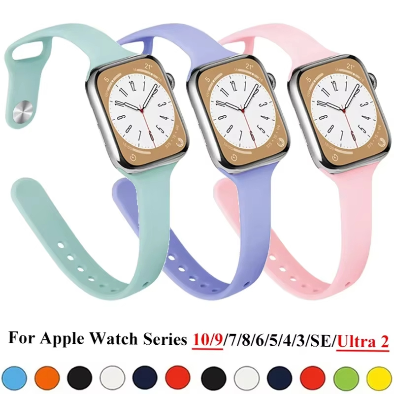 Slim Silicone Strap For Apple  - Smartwatch Slim Watches For Men ulasan dan harga
