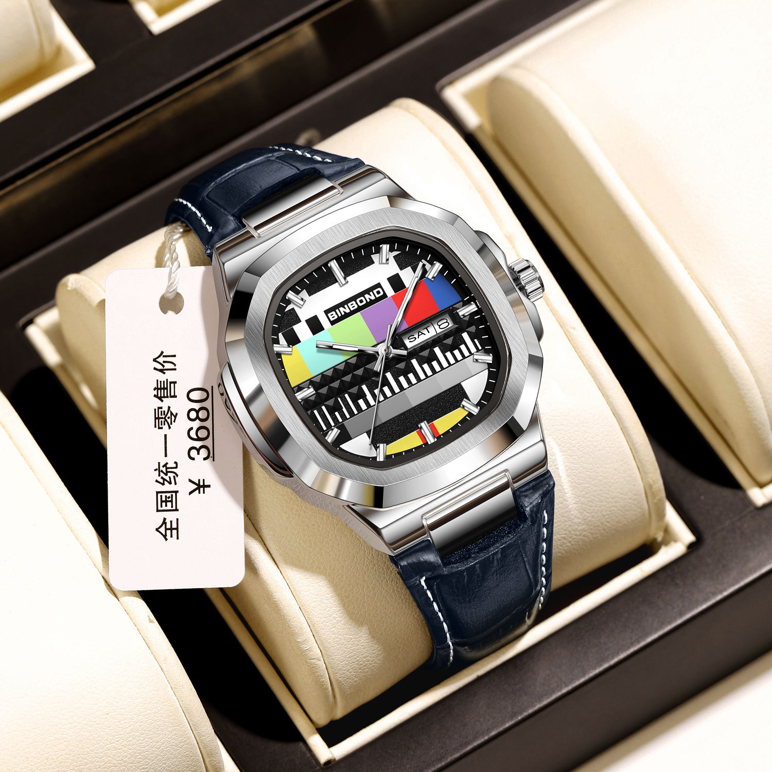 BINBOND  Genuine Square Watch  - Smartwatch Square Watches For Men ulasan dan harga