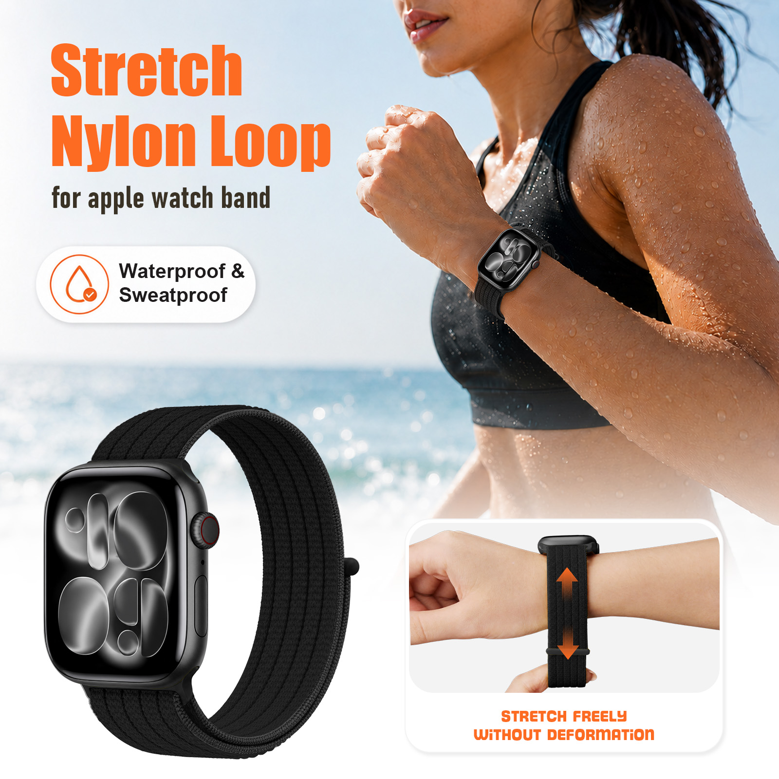 Nylon Loop Strap For Apple Wat - Smartwatch Iphone Watches For Women ulasan dan harga